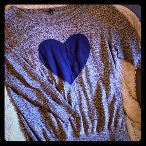 Grey heart sweater